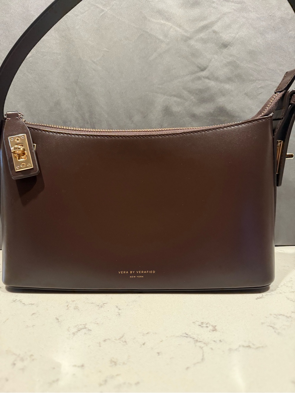 Vera by Verafied Brown Leather Shoulder Bag